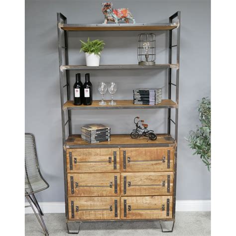 Industrial Bookcase Bookcase Modern Bookcase Display Cabinet