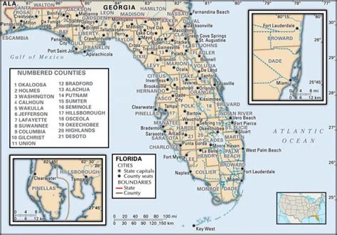 State And County Maps Of Florida Gulf Coast Cities In Florida Map