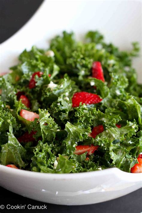 Strawberry And Kale Salad Recipe With Feta Cheese Cookin Canuck
