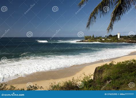 Large Surf At Waimea Bay North Shore Of O Ahu Hawaii Stock Image