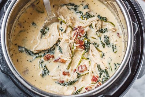 2 tbsp butter 1 onion, diced 2 garlic cloves, minced 1/2 cup chicken broth 2 lb. Instant Pot Crack Chicken Soup Recipe with Spinach, Cream ...