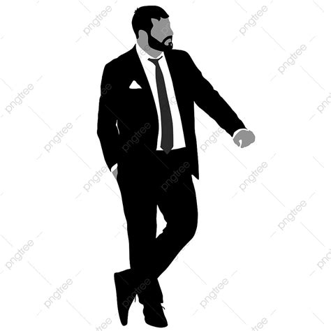 Suit Man Silhouette Vector Png Silhouette Businessman Man In Suit With
