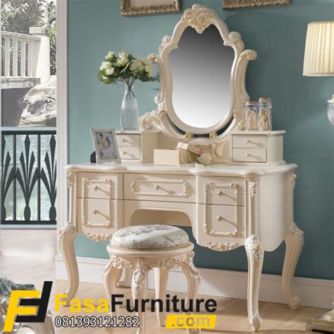 Meja Rias Putih Klasik Modern Fasa Furniture Jepara Fasa Furniture