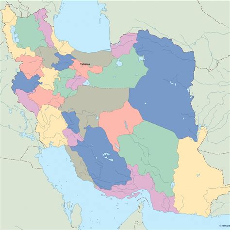 Iran Political Map Eps Illustrator Map Vector Maps