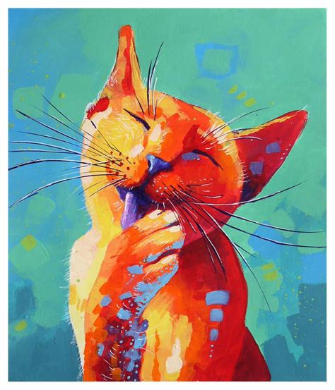 Orange Cat By Toomuchcolor On Deviantart Cat Painting Cat Art