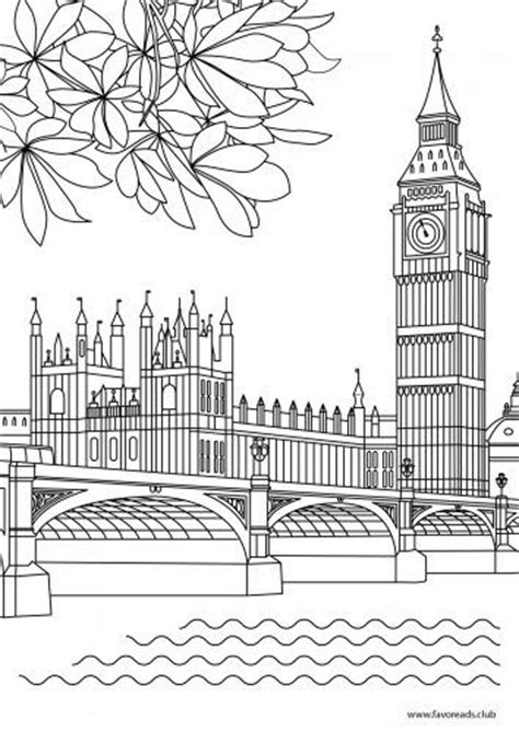 favoreads coloring art club cityscape drawing big ben london drawing
