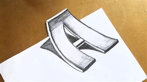 We now draw a piece of crumpled paper. Easy 3D Drawing for Beginners Step By Step/ 3D Letter ...