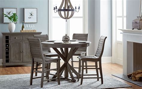 Collection by modern dining tables. Willow Distressed Dark Gray Round Counter Height Dining ...