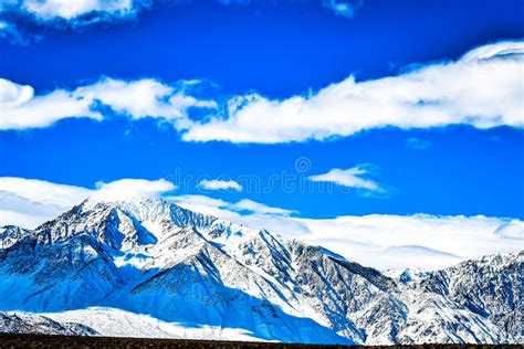 Blue Sky Clouds Of Winter Landscape Desert Valley Hills Snowy Mountain