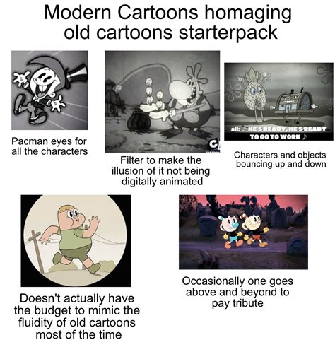 Modern Cartoons Homaging Old Cartoons Starterpack Rstarterpacks
