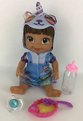 Baby Alive Tinycorns Unicorn Doll With Accessories Drink Wet Brown