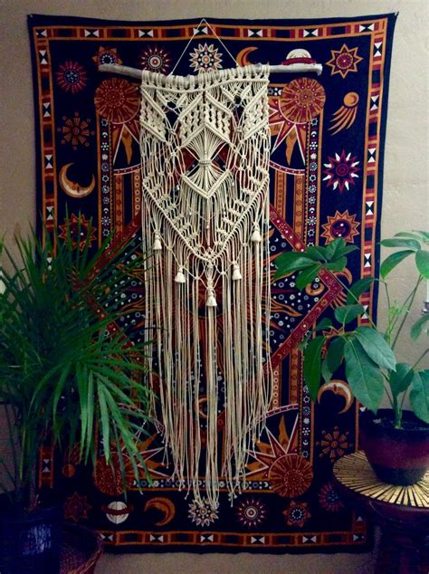 Create a Bohemian style to your home with this macrame wall hanging by Lucy Lanuza from Macram ...