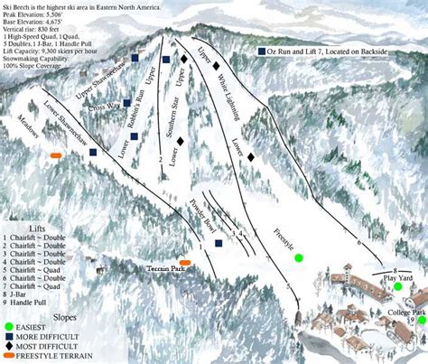 Ski Beech Trail Map Beech Mountain Beech Mountain Resort Trail Maps