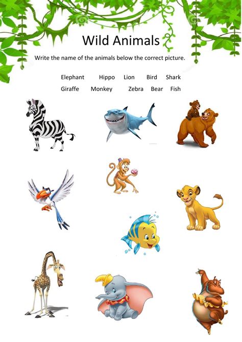 Wild Animals Interactive Worksheet Free Printable Wild Animals I Spy