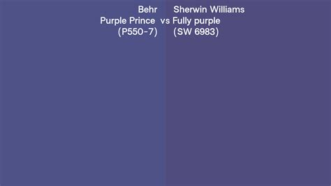 Behr Purple Prince P550 7 Vs Sherwin Williams Fully Purple Sw 6983