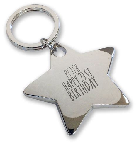 Personalised Engraved 21st Birthday Keyring T Deluxe Etsy