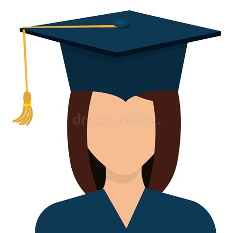 Female Student Graduation Avatar Profile Stock Vector Illustration