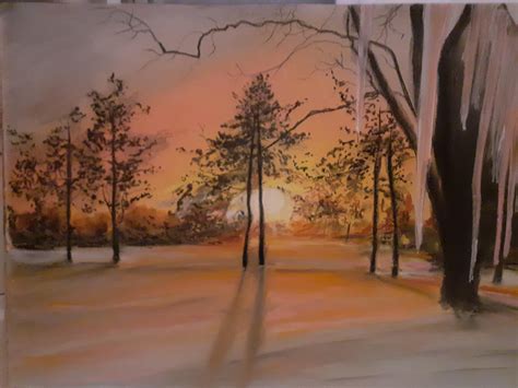 Winters Sunset Me Soft Pastels 2020 Art