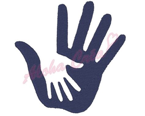 Machine Embroidery Design Stacked Hands 2 Size Instant Etsy