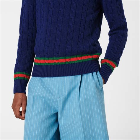 Gucci Cable Knit Jumper Men Jumpers Flannels