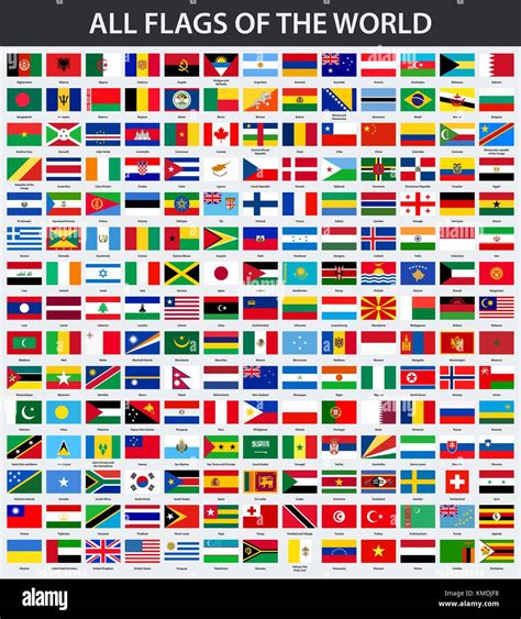 all flags of the world in alphabetical order stock vector image and art alamy