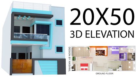 20x50 House Plan With 3d Elevation By Nikshail Youtube