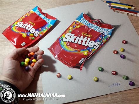 Drawing Skittles Realistic 3d Art Art By Mihai Alin Ion