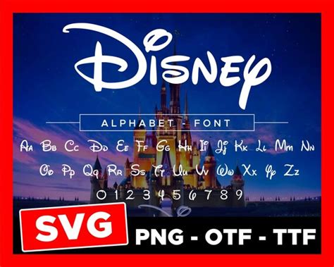 Disney Font Svg Disney Alphabet Svg Disney Letter Svg Etsy