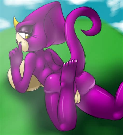 Rule 34 Anthro Ass Back View Beige Skin Breasts Chameleon Color Espio