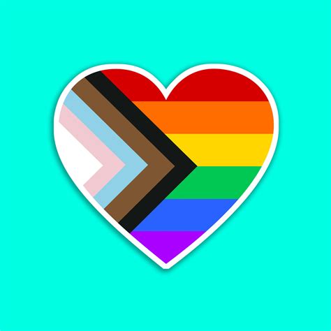 Progress Pride Flag Heart Sticker Or Magnet Pegatina De Etsy