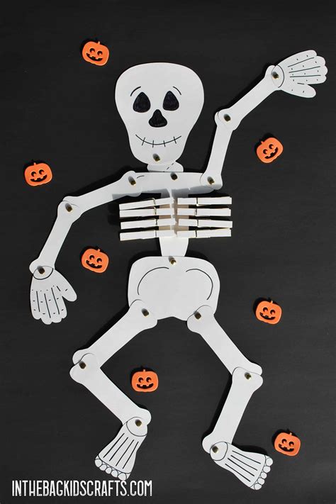 Halloween Kids Craft Movable Skeleton In The Bag Kids Crafts
