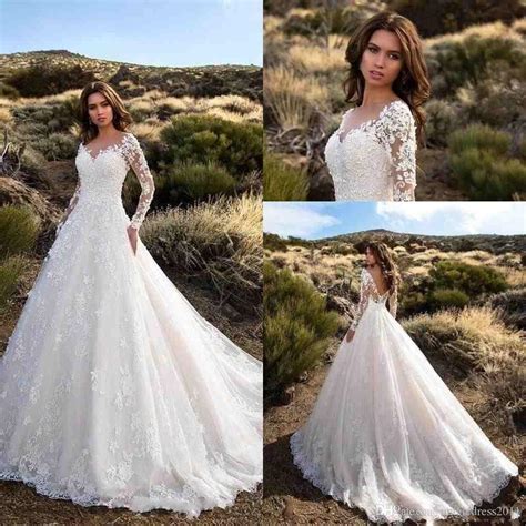 Bulk buy long sleeve wedding dresses online from chinese suppliers on dhgate.com. 2019 Modest Cheap A Line Wedding Dresses 3D Floral Flowers ...