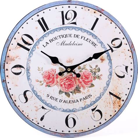 Large Vintage Rustic Wall Clocks Shabby Kitchen Chic Home French