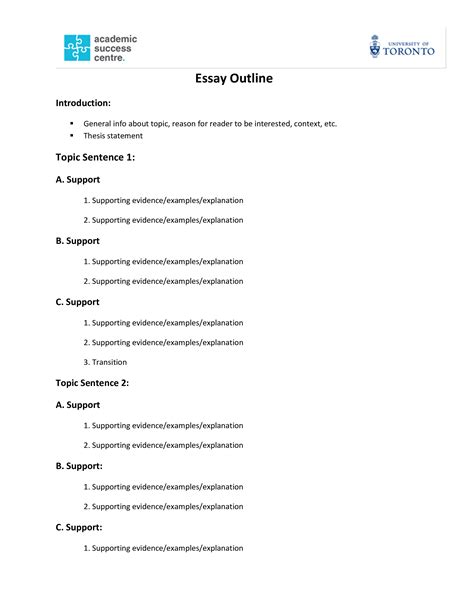 Sample Informative Essay Outline Templates At Allbusinesstemplates Com