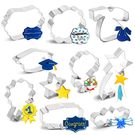 Buy 10pcs Graduation Cookie Cutters 2023 Graduation Cap Diploma