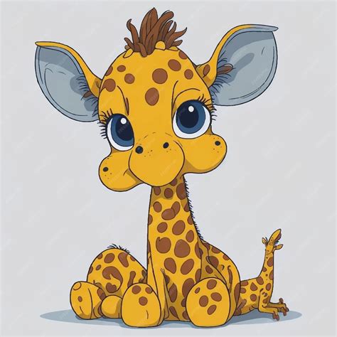 Premium Vector Cartoon Cute Baby Giraffe Sitting Vector