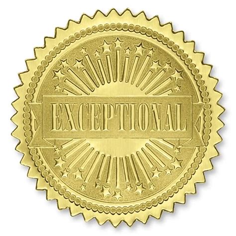 2 Inch 102 Count Seal Of Achievement Embossed Gold Foil Certificate