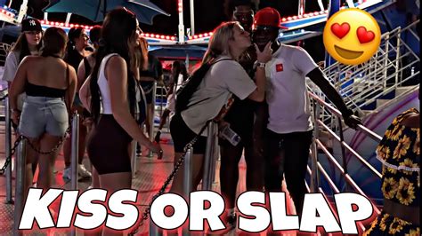 asking females at the state fair to kiss or slap my friend public interview youtube