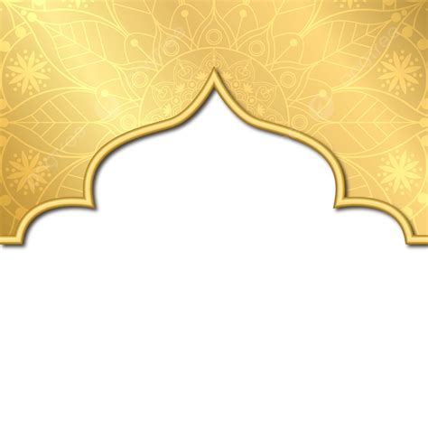 Islamic Mosque Clipart Vector Islamic Border Png Golden Frame With