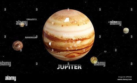 3d Illustration Of Jupiters Moons And Star Elements Of This Image