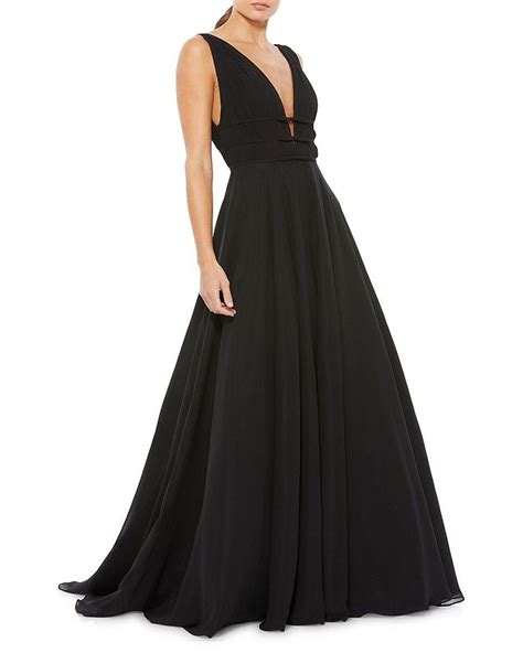 Mac Duggal Ruched Ball Gown In Black Lyst