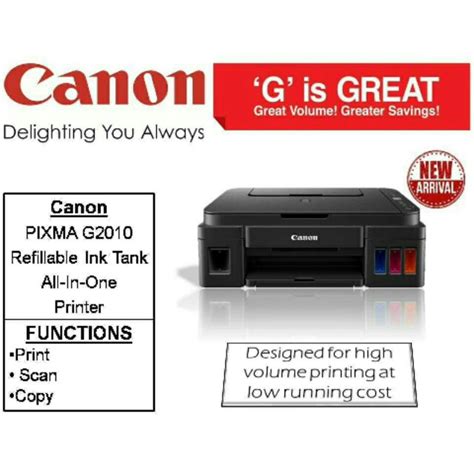 Standard canon dibuat untuk volume cetak tinggi dan pencetakan berkualitas, sekaligus menjaga biaya tetap bersaing. Canon G2010 3in1 Inkjet Printer with Hybrid Ink (with LCD ...