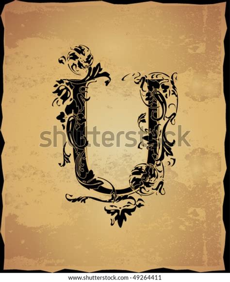 Vintage Initials Letter U