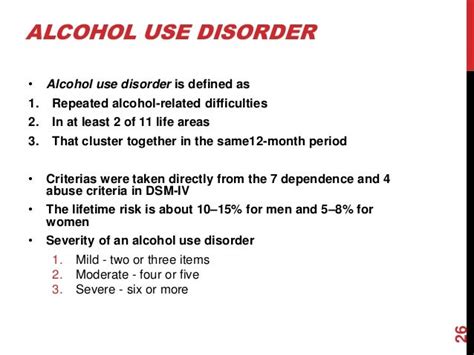 Alcohol Use Disorder Mild Dsm 5