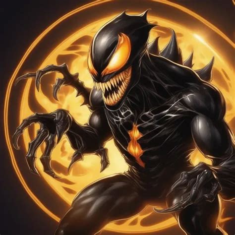 Dark Bronze Symbiote With Golden Spiked Sun Markings