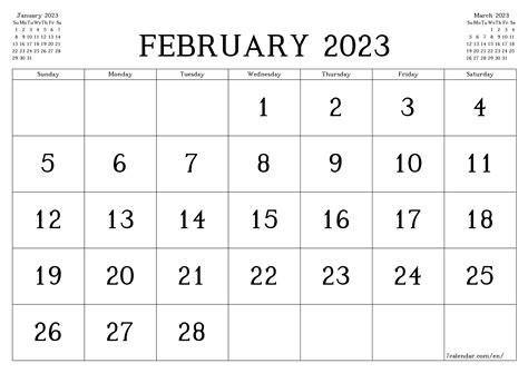Monthly Calendar For February 2023 Get Calendar 2023 Update