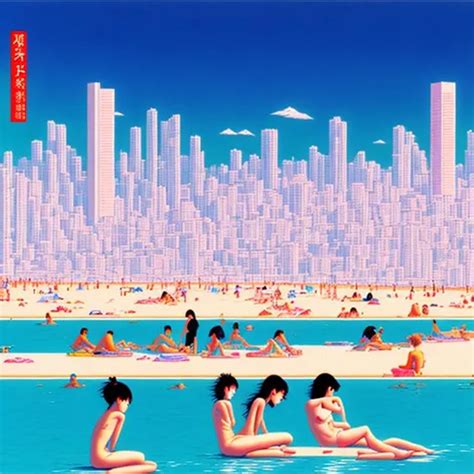 Hiroshi Nagai Art 80s City Pop People Sunbathing A