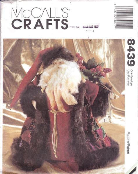 Mccalls 8439 Father Christmas Dolls Pattern Standing 15 Inch Etsy