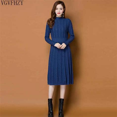 Buy 2019 Winter Women Sweater Dresses Winter Long