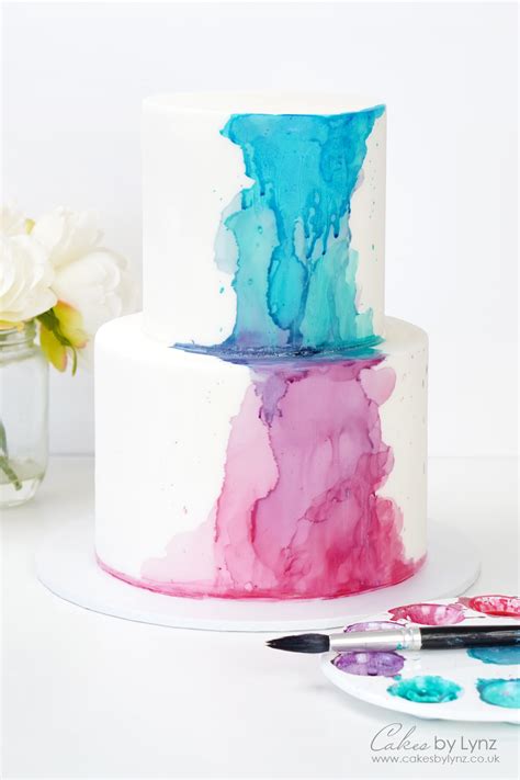 Watercolour Cake Tutorial What To Use To Make Edible Paint Cakes By